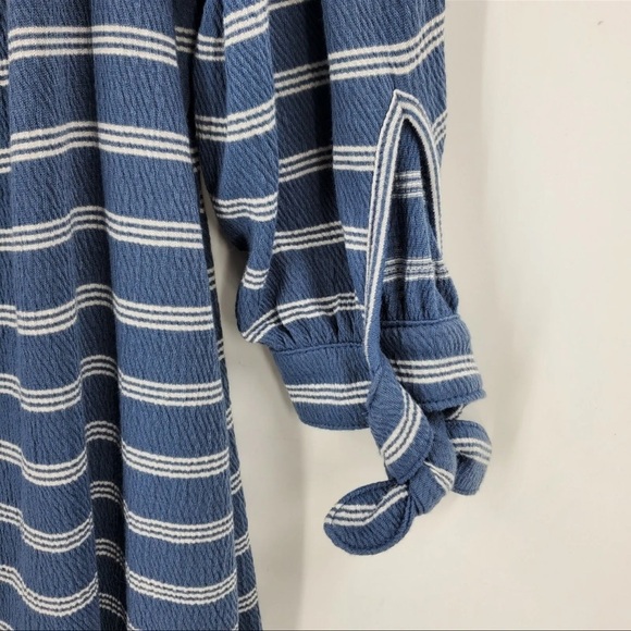 Abercrombie & Fitch Women's Striped Off Shoulder Blouse Blue White Size xs - Picture 3 of 11